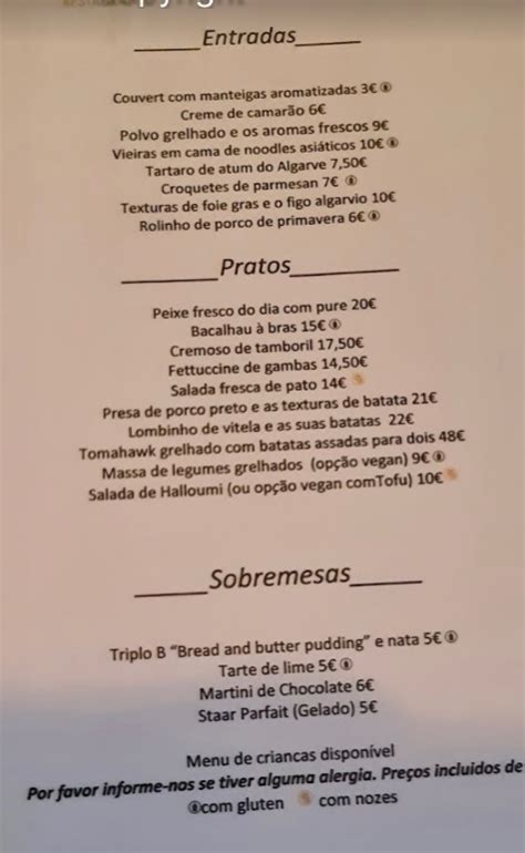 staar restaurante menu|Menu at Staar Restaurante, Albufeira